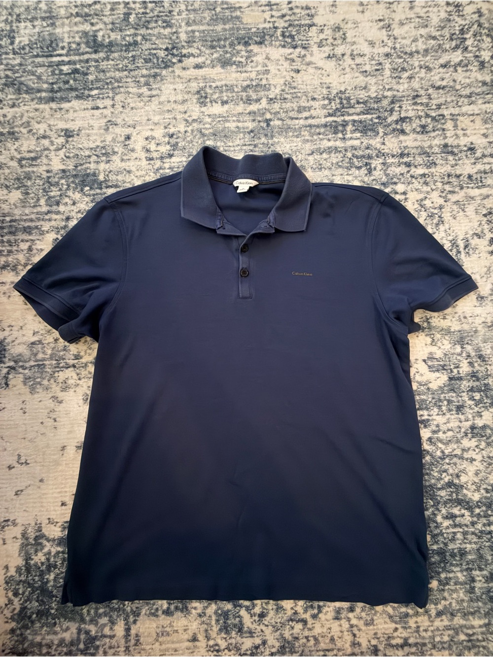 Calvin Klein Men's Blue Polo with Subtle Logo